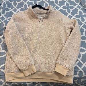 Abercrombie Kids Beige Sherpa Crewneck Sweater